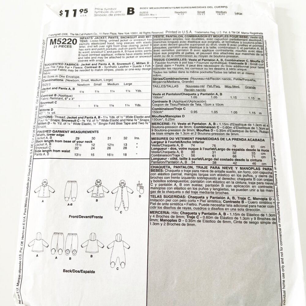 McCall's Sewing Pattern M5220 - Picture 2 of 3